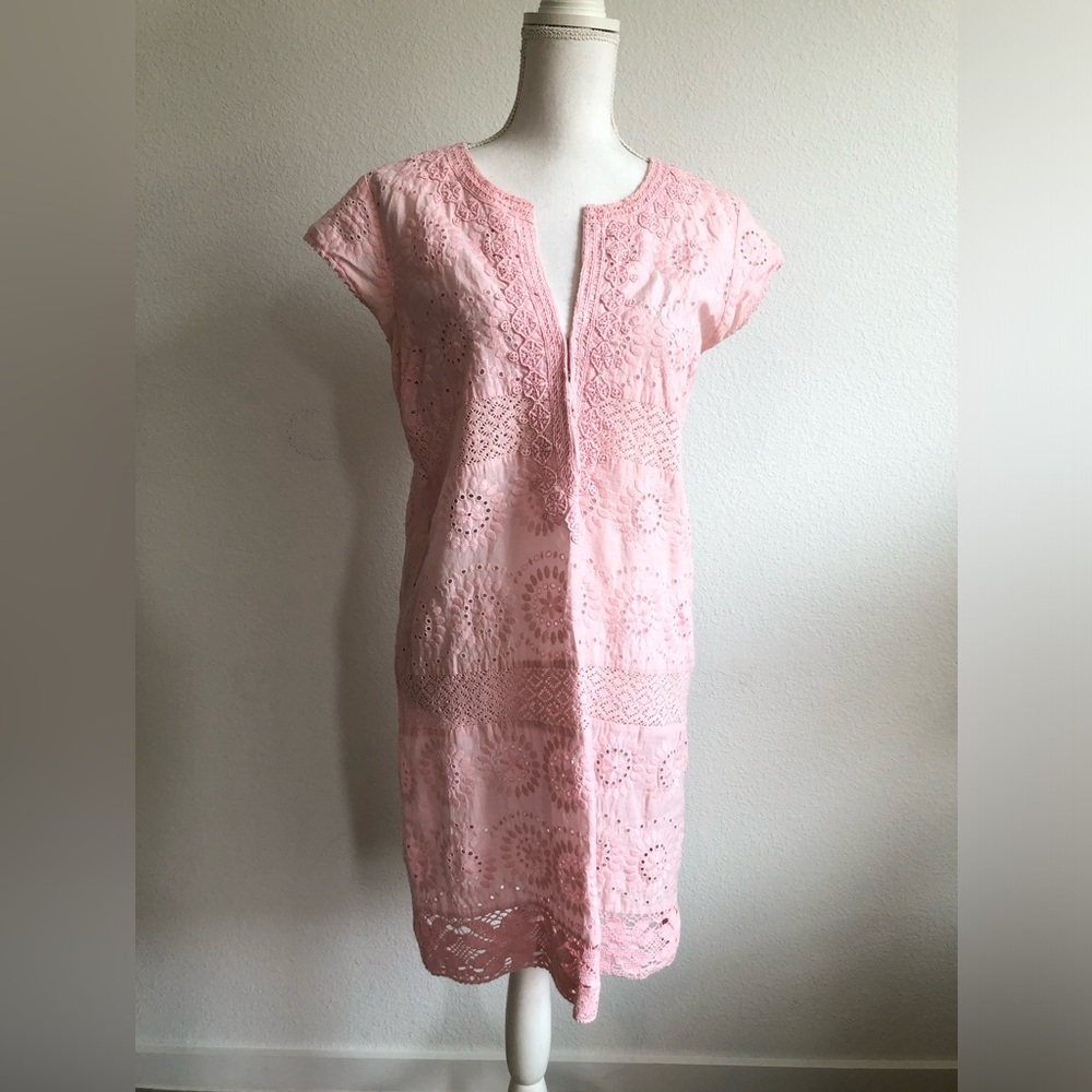 Calypso St. Barth Rondinara Pink Eyelet Dress Small - Picture 2 of 5